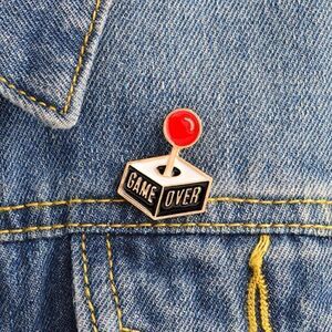 🕹game over enamel pin 
